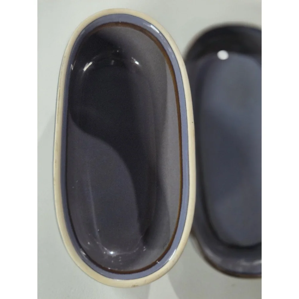Sango STONEWARE 1/4 Lb Covered Butter Dish Eggplant Kitchen Boho Purple/Blue